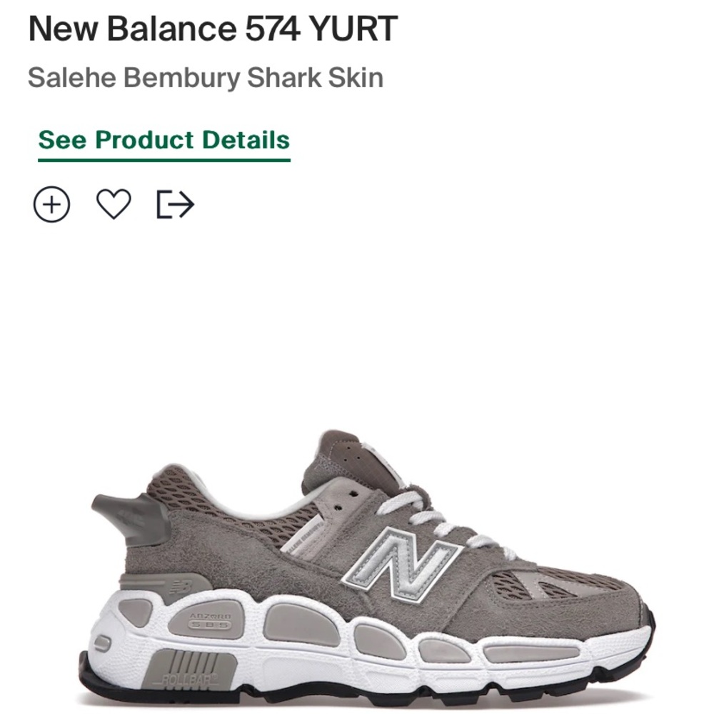 New Balance 574 Salehe Bembury Yurt Shark Skin